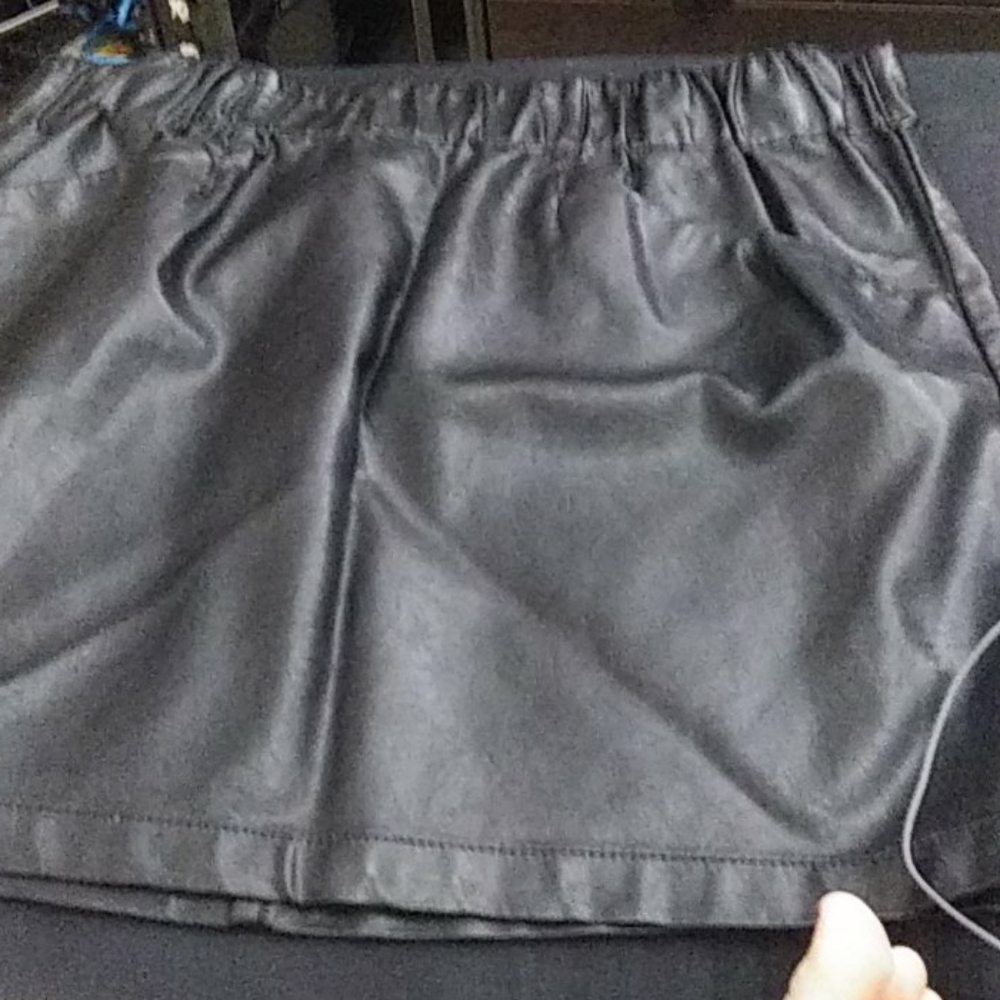 Black shiny skirt